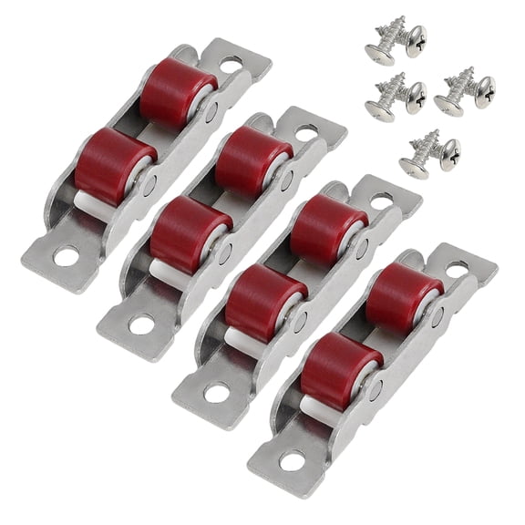 4Pcs Sliding Door Fittings Door Sliding Roller Home Garden Door Sliding Roller Slot Wheel Door Hardware Easy to Install