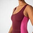 thumbnail image 5 of YITTY Active Women's UltraLuxe Built-In Bra Onesie, Athleisure, 4-Way-Stretch, Burgundy/Beach Party, 4X, 7/8 Length, 5 of 7