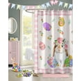 thumbnail image 3 of Easter Shower Curtain Easter Eggs Bunny Spring Flower Shower Curtains for Bathroom Decor Pink Plaid Bath Curtains Sets for Spring Easter Bathroom Decor Fabric Waterproof Standard 72" X 72", 3 of 6