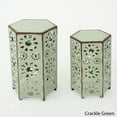 thumbnail image 2 of Noble House Vania 12 Inch and 14 Inch Sunburst Iron Side Table Set, Crackle Green, 2 of 18