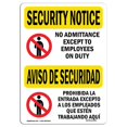 thumbnail image 1 of SignMission OS-SN-A-1218-L-11563 12 x 18 Po Panneau de Sécurité OSHA - Pas d'Admission Bilingue, 1 of 1