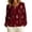 Wine, variant on DeHolifer Womens Shirts Oversized V-Neck Casual Printed Long Sleeve Loose Fall Plus Size Blouse Tops Green S