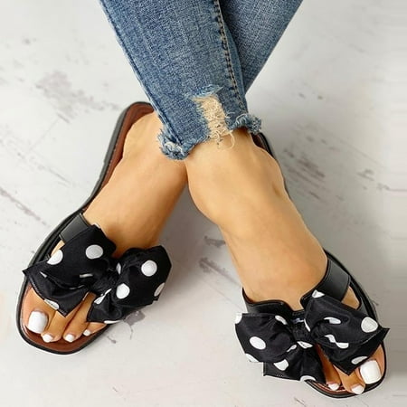 

Daznico Slippers for Women Women s Summer Bohemian Clip Toe Flip Flops Non-Slip Flat Slippers Beach Shoes Black 6.5