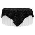 thumbnail image 1 of Rosette Satin Table Overlay Topper Edge: Serged 85"x85" - Black, 1 of 1