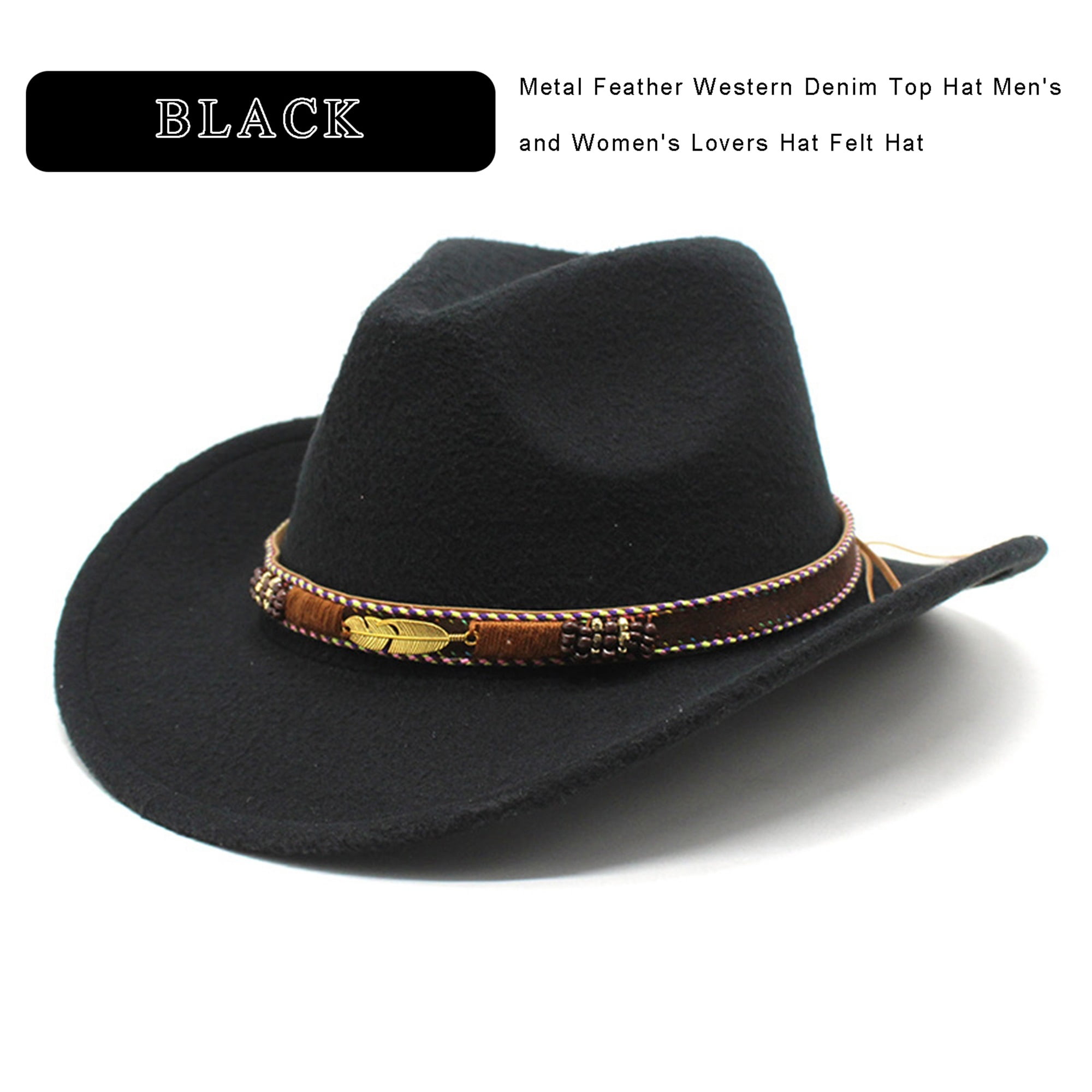 Juaugusep Cowboy Hat for Women Western Hat for Men Cowboy Felt Hat