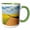 Green/White, variant on 3drose, Washington State, Palouse. Roadway Through Canola Fields., 11oz Two-tone Black Mug