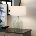 thumbnail image 2 of Evelyn&Zoe Casco 24" Tall Table Lamp with Fabric Shade, Textured Blue Glass/White, 2 of 4
