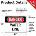 thumbnail image 2 of Water Line OSHA Danger Vinyl Decal Label 24 Inch x 18 Inch - 10 Pack, 2 of 6