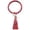E, variant on Fiaya Women Fashion Trend Large Leather Bracelet Tassel Round Keychain Ring Jewelry Wristban (K)