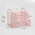 thumbnail image 2 of INTIGE 5-Tier Metal Desk Organizer with File Holder, Paper Letter Tray Organizer for Office, Pink, 1 Pcs, 2 of 5