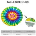 thumbnail image 6 of Colorful Rainbow Tie Dye Spiral Pattern Round Fitted Tablecloth with Elastic Edge,Dining Table Cover Waterproof,Outdoor Round Tablecloth for Camping,Dining,Indoor and Outdoor, 6 of 7