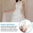 thumbnail image 3 of Uxcell 10Pcs Aplique de Encaje de Mariposa Bordado, Parche de Hierro de Mariposa de 2"x2.4" con Apliques de Organza de Doble Capa para Ropa, Vestidos de Boda, Manualidades de Ropa, Beige, 3 of 5