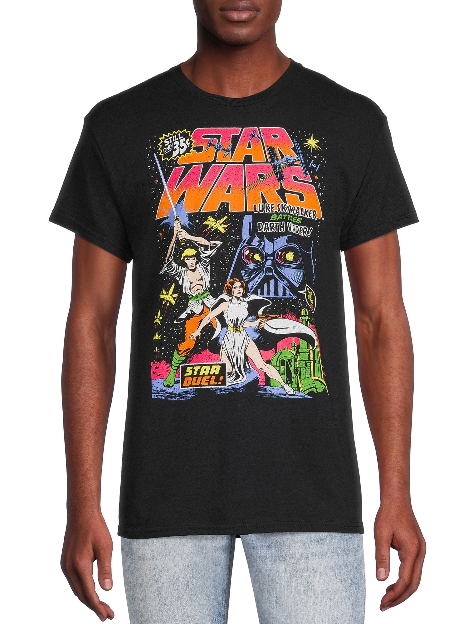 Star Wars Men's Star Duel Graphic Tee with Short Sleeves