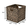 thumbnail image 4 of happimess BSK2004B-SET5 Bryce 10.63" Classic Farmhouse Handwoven Hyacinth Collapsible Storage Cube Baskets with Handles, Brown (Set of 5), 4 of 7
