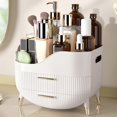 thumbnail image 1 of Organizador de maquillaje YGJT de gran capacidad para tocador blanco, 1 of 6