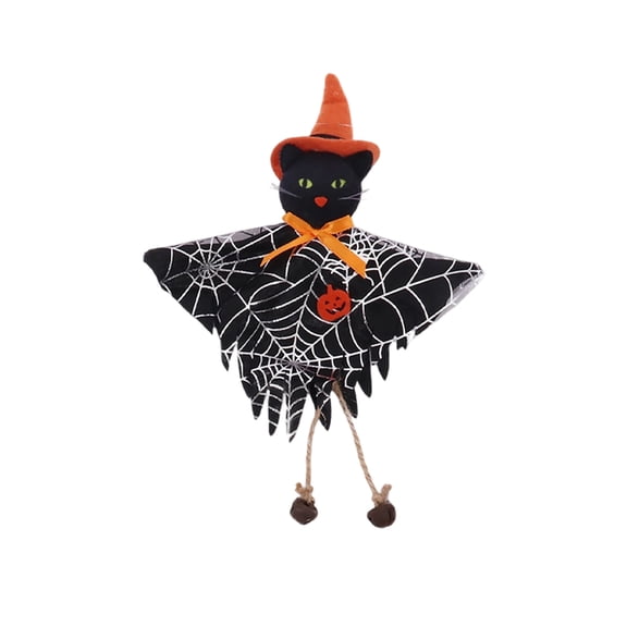 Star Shaped Black Net Witch Scarecrow Hanging Decor Halloween Themed Pendant For Yard Porch Indoor Outdoor Scene Layout