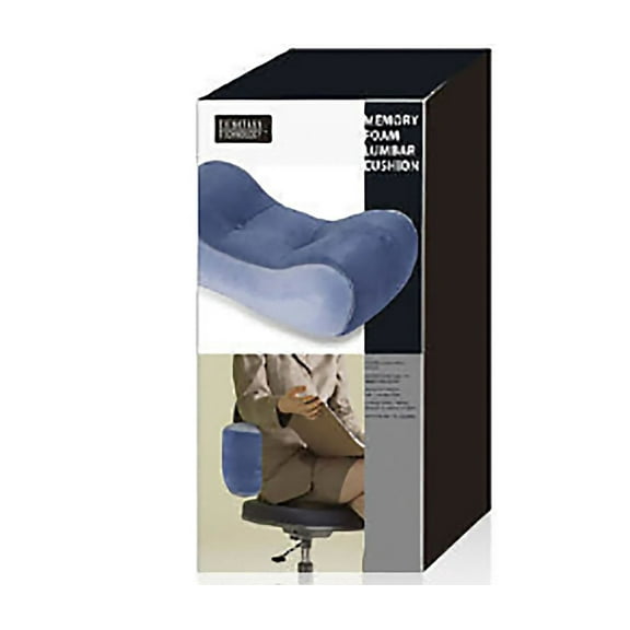 Thinktank Technology - Memory Foam Comfort Lumbar Support Cushion for Back Pain - Blue