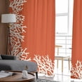 thumbnail image 4 of Coastal Coral Semi Sheer Curtains 96 Inch Length 2 Panels Set, Orange White Ocean Marine Nautical Beach Sheer Kitchen Curtain Privacy Voile Window Curtain for Living Room Bedroom Rod Pocket Drapes, 4 of 7