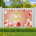 thumbnail image 5 of Happy Birthday Banner with Balloons Cake and Gifts Backdrop Background Party Supplies Birthday Decoration Photography Props Party Decorations, 5 of 8