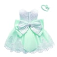 thumbnail image 2 of LYHaoo Girls Lace Dresses Elegant Lace Dress For Baby Girls Summer Party Tutu Gown With Color Design Sizes 4-5 Years(Green), 2 of 4