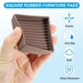 thumbnail image 3 of Uxcell Almohadillas cuadradas de goma para muebles, tazas antideslizantes para ruedas, protectores de piso anti-deslizantes para patas de muebles, cama, sofá, silla, marrón 2.5"x2.5", 3 of 7