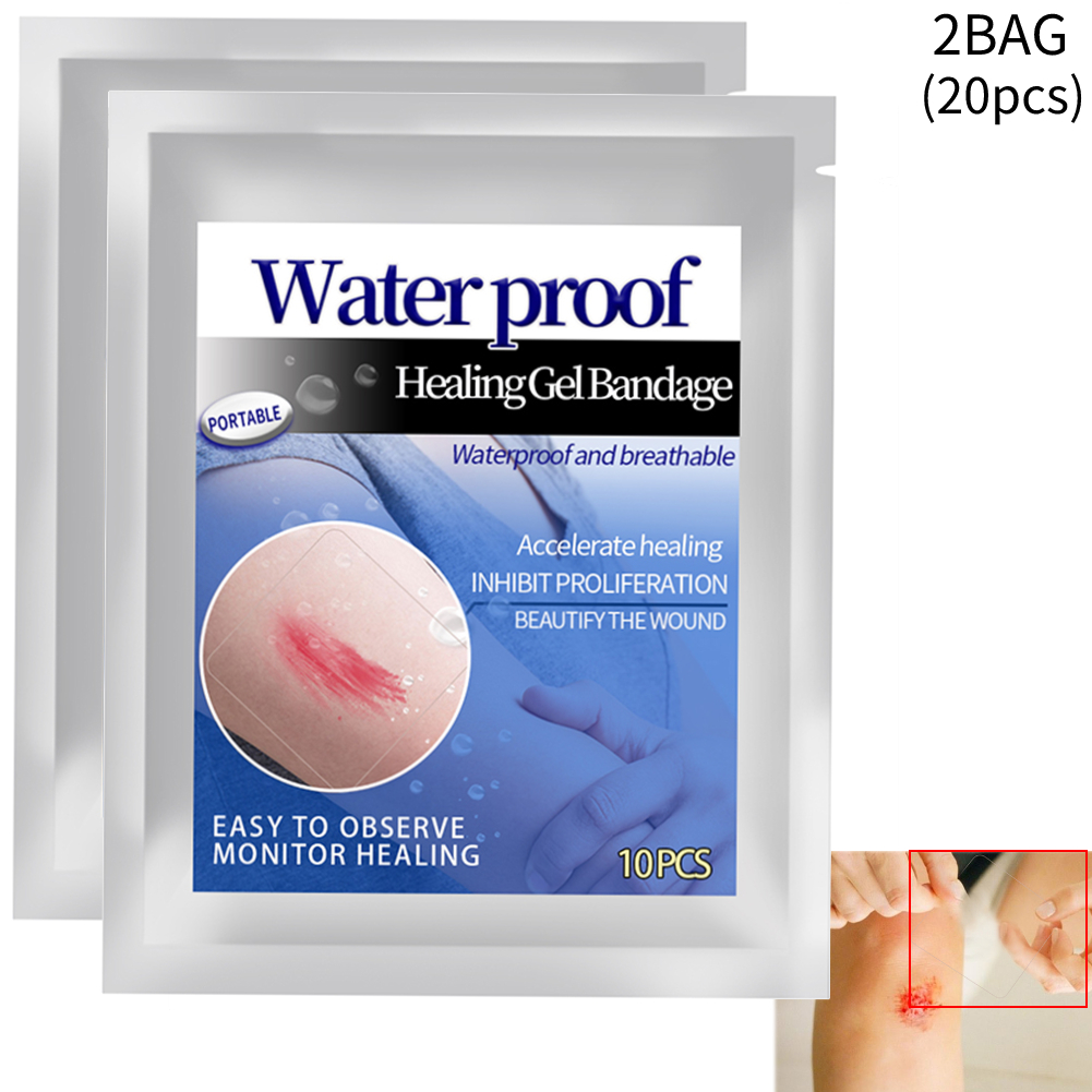 Tissouoy Gel Bandage Waterproof Breathable Wound Scar Sheets Silicone