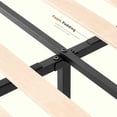 thumbnail image 3 of MAYEERTY Twin Size 1100 LBS Heavy Duty Solid Wood Bed Frame Mattress Base with Headboard Wooden Slat Support No Box Spring Needed, 3 of 6