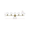 thumbnail image 3 of Living District Collier 5 Light Satin Gold And Clear Glass Wall Sconce, 3 of 8
