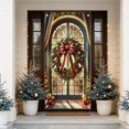 thumbnail image 6 of Ouuluon Durable Festive Christmas Door Cover, 35x71 inch Curtain for Door Wall Holiday Party Decoration, 6 of 7