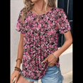 thumbnail image 4 of Blusas Informales de Negocios para Mujer, Moda de Verano, Camisetas con Mangas 3/4 con Volantes, Blusa Tipo Túnica Elegante e Informal. Rosa L, 4 of 6