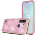 thumbnail image 3 of Bundle and for Moto G8 Power LITE Glitter Phone Case Dual Layer Full-Body Rugged Clear Back Case Drop Resistant Shockproof Case with Built In Screen Protector, 3 of 4