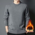 thumbnail image 4 of Men's Autumn And Winter Thickened Velvet Warm Solid Color Round Neck Knitted Sweater, 4 of 8
