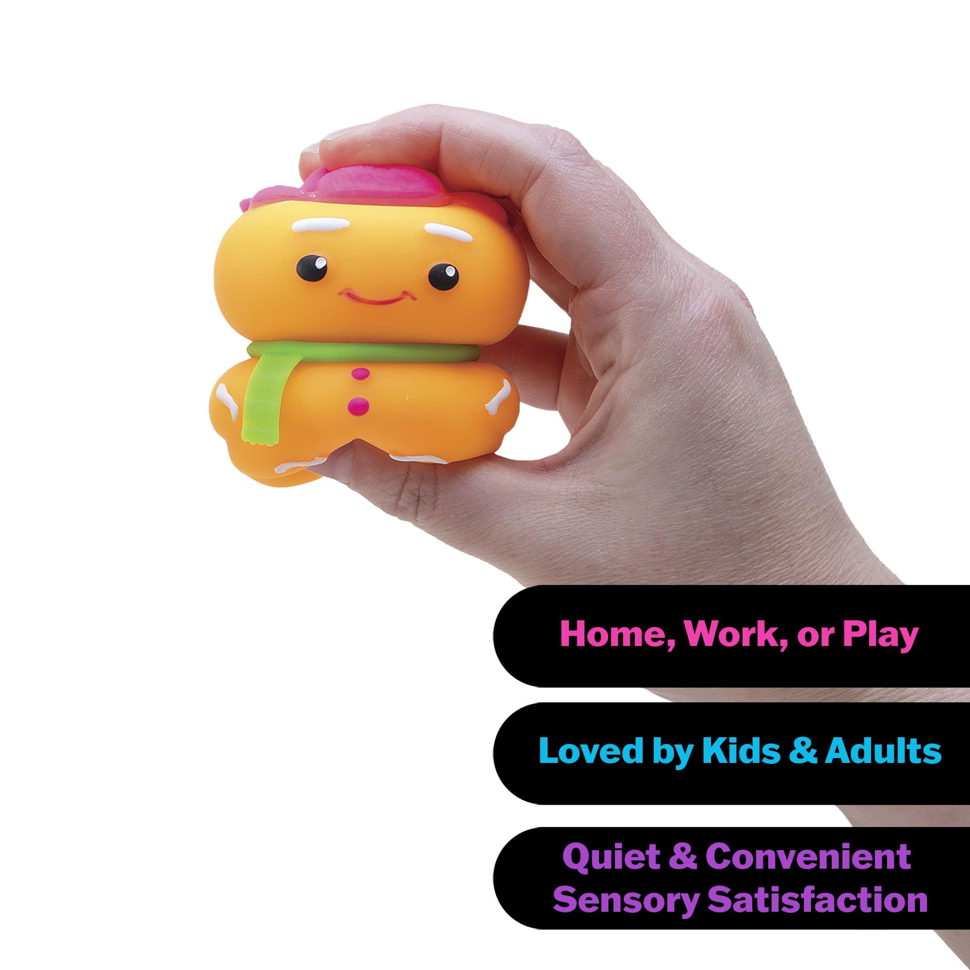 Schylling NeeDoh Squishmas Ginger Glowman - Christmas Squeeze Toy - Satisfying Snow-Like Crunch - 3.5" Tall - Color May Vary (Pack of 1)