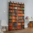 thumbnail image 2 of 54W x 84L Bookshelf Blackout Curtains Grommet Thermal Insulated Room Top Darkening Curtains for Living Room Bedroom Inch Set of 2 Panels Bookstoreage Book, 2 of 6