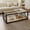 Natural, variant on YWEN Rectangle Coffee Table for Bedroom&Living Room, 2-Tier Center Table with Tempered Glass&Wood MDF Top, Tea Table with Thickened Tabletop and Metal Frame, 40 inch, Easy Assemble