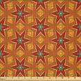 thumbnail image 2 of Ambesonne Vintage Fabric by the Yard Microfiber, Geometrical Floral Motifs, 2 Yards, Orange Vermilion, 2 of 4