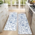 thumbnail image 4 of Kitchen Rugs Sets Of 2,Pioneer Flower Floral Print Pattern Anti Fatigue Kitchen Mat Rugs Non Slip Washable,Decorative Kitchen Floor Mats for Kitchen,Sink,Laundry,17"X47", 4 of 5