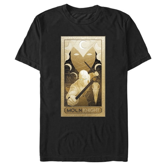 Men's Marvel: Moon Knight Hieroglyph Poster Graphic Tee Black Large