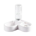 thumbnail image 2 of Walbest 2 in 1 Double Dog Food and Water Bowl Set, Heart Shape Wall Corner Pet Automatic Water Dispenser Detachable Feeder Bowl No-Spill for Cats Small Dog (White), 2 of 7
