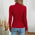 thumbnail image 4 of JJHGVB Thermal Sweater for Women Long Sleeve Sweaters for Women Fitted Shirts for Women Winter Sweater Summer Tops Basic Womens Tank Tops Sweaters for Women Trendy Red XL, 4 of 6