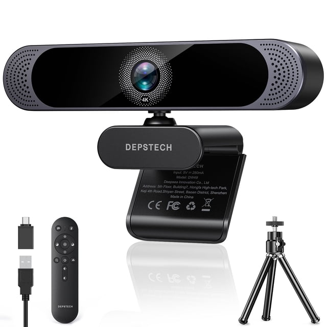 Cámara web DEPSTECH 4K Ultra HD con sensor Sony de 1/2.55" con zoom