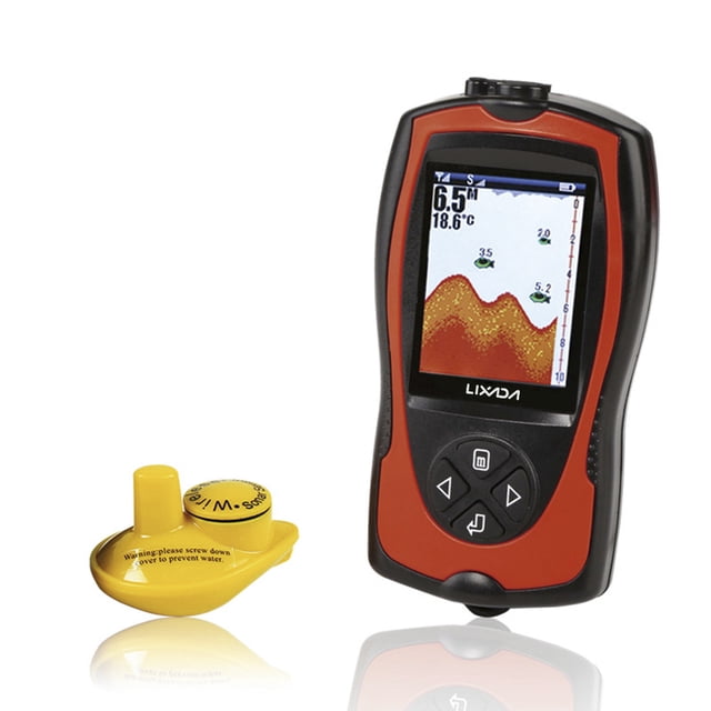 Lixada Lixada Wireless Fish Finder with Color LCD Display, Depth Sounder for Fresh and Saltwater Fishing, 100m Range, 45m Depth Capability, Portable and Waterproof Design