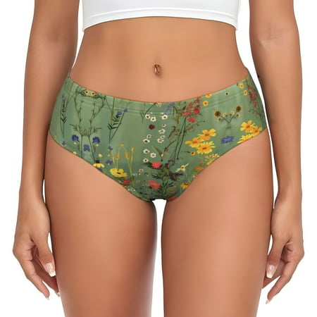 Womens Underwear - Botanical Garden With Cats No Show Seamless Underwear for Women  Soft Stretch Sexy Women s Panties  Cute Hipster Ladies Panties Bikini Underwear Briefs