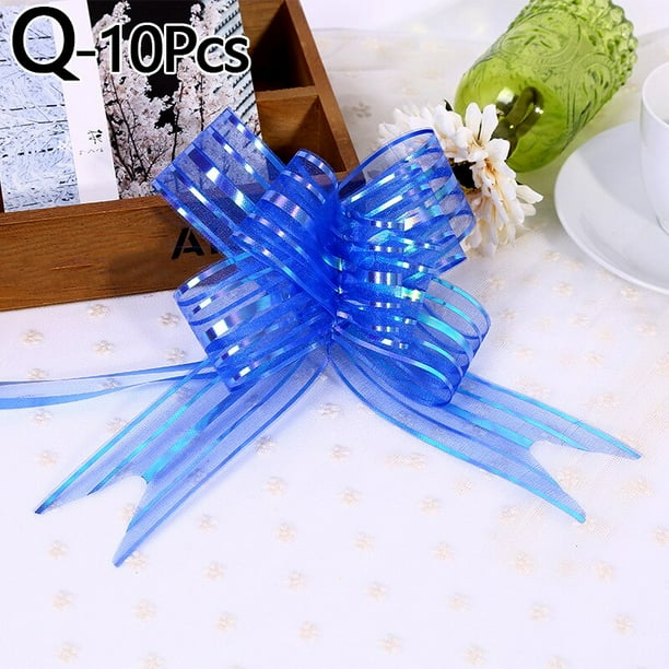 Cintas de lazo de tracción para embalaje de regalo de Navidad, lazo de decoración de envoltura para cumpleaños, suministros de fiesta de Baby Shower, 10 Uds.