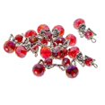 thumbnail image 2 of Xingzhi 12 Pièces Pendentif en Verre d'Aile d'Ange en Argent Tibétain Perle Rouge, 2 of 6