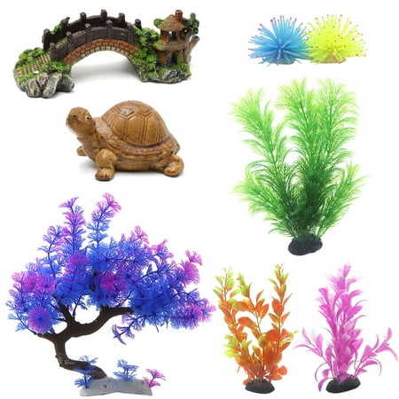 aquascape fish tank aquarium Artificial decoration plastic plant fit Oscar | Walmart Canada