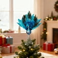 thumbnail image 5 of YujiCraft Christmas Tree Topper, 12-Inch Peacock Ornament with Faux Feather Glitter Blue Embellishments for Indoor and Outdoor Christmas Tree Decor, Holiday Home Decoration and Festive Ornaments,, 5 of 5