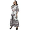 thumbnail image 4 of Moomaya Printed High Low Crop Top Kurti Palazzo Set Ethnic Indian Clothing Set For Womens, 4 of 9