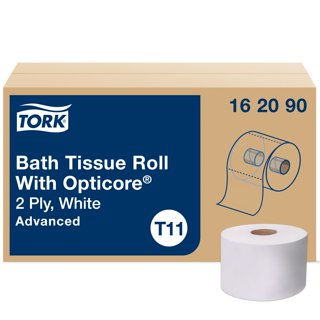 Tork Papier toilette rouleau Mid-size sans mandrin Advanced Naturel - 2  plis, 471255, Papier toilette, Recharges