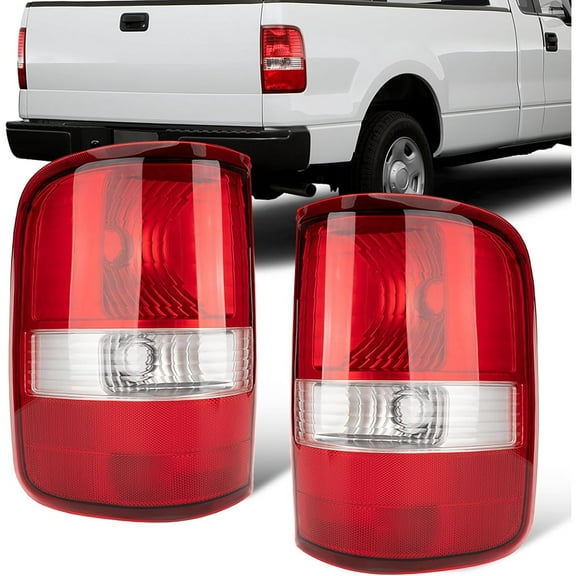 Tail Lights Cover Fit Ford F150 F-150 2004 2005 2006 2007 2008 Rear Left Driver & Right Passenger Back Lens Replaces 6L3Z13404BA 6L3Z13405BA FO2801182 FO2800182(Harness & Bulb Not Included)